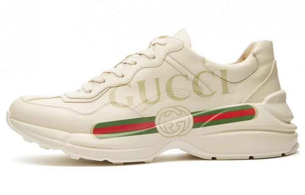 GUCCI Rhyton GUCCI Logo Leather Sneakers