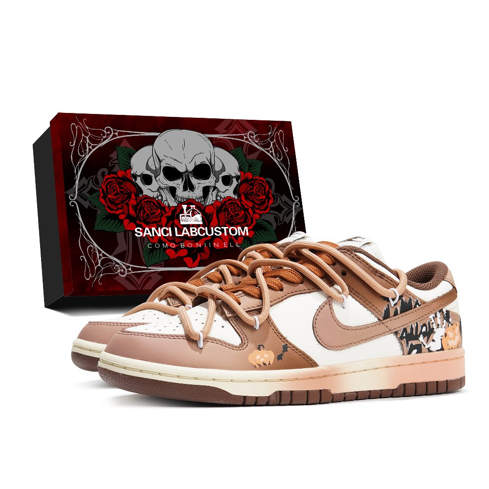 Nike Dunk Low Low-Top Skateboard Shoes Women's White Coffee