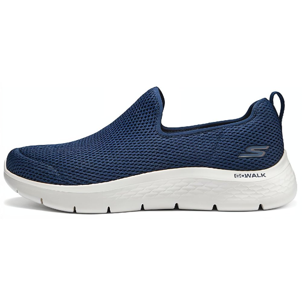 Skechers Cushioned Wear-Resistant Breathable Lightweight Low-Top Casual Shoes Men's Blue White