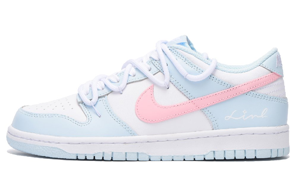 Nike Dunk Skateboard Shoes Women's Low-Top Blue Pink
