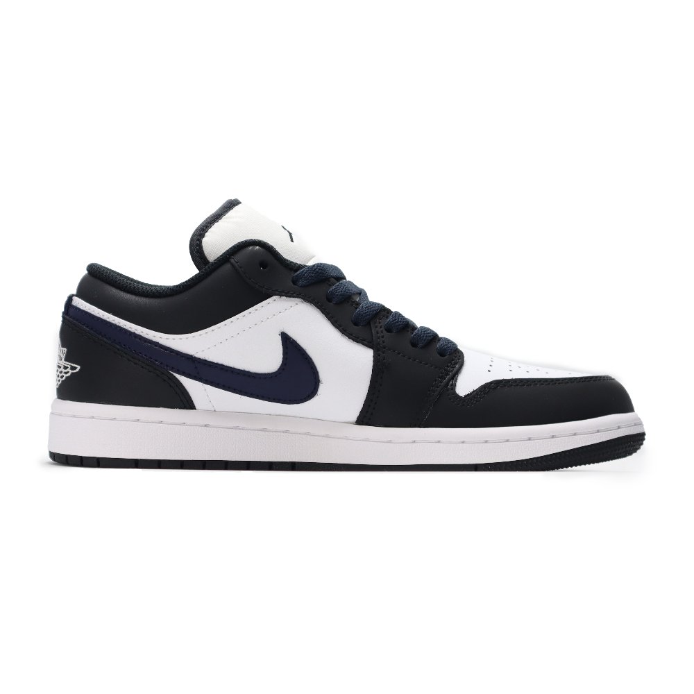 Jordan Air Jordan 1 Cushioned Wear-Resistant Breathable Low-Top Vintage Basketball Shoes Men's Black White Blue