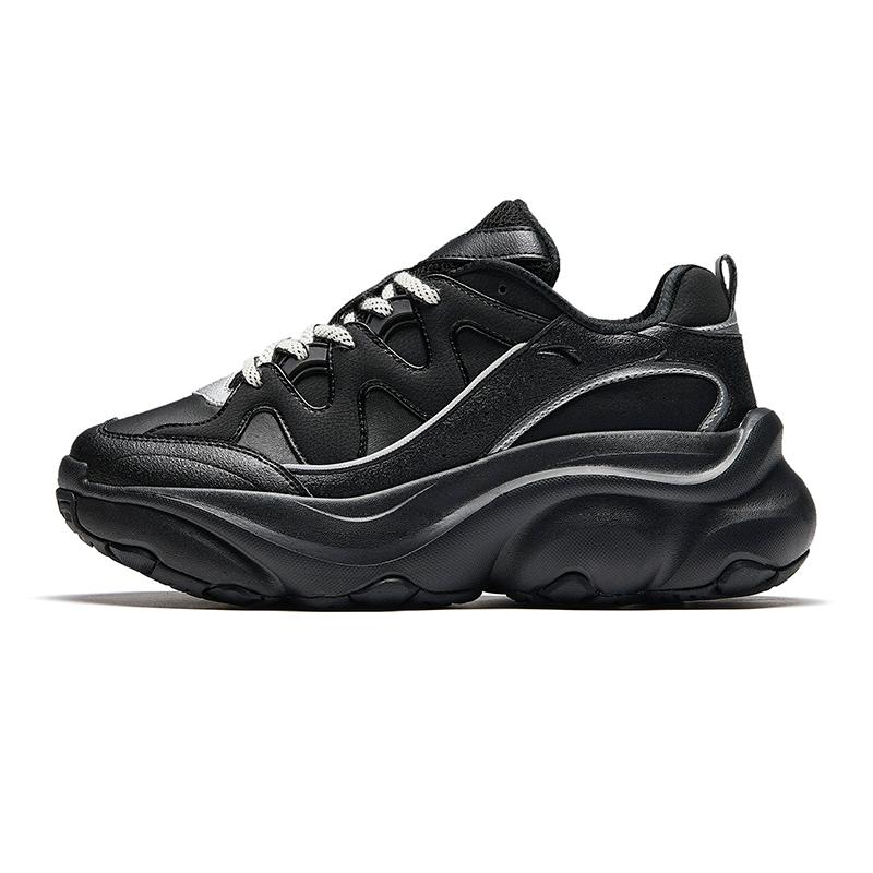 Anta Meowth Shoes 5 Anti-Slip Wear-Resistant Low-Top Casual Shoes Women's Black Silver