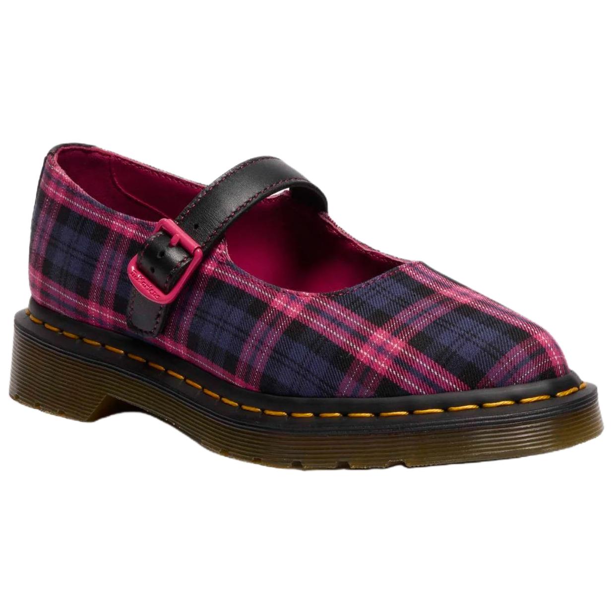 Dr.Martens ELPHIE Chunky Heel Mary Jane Shoes 3.2cm Women's Blue Pink