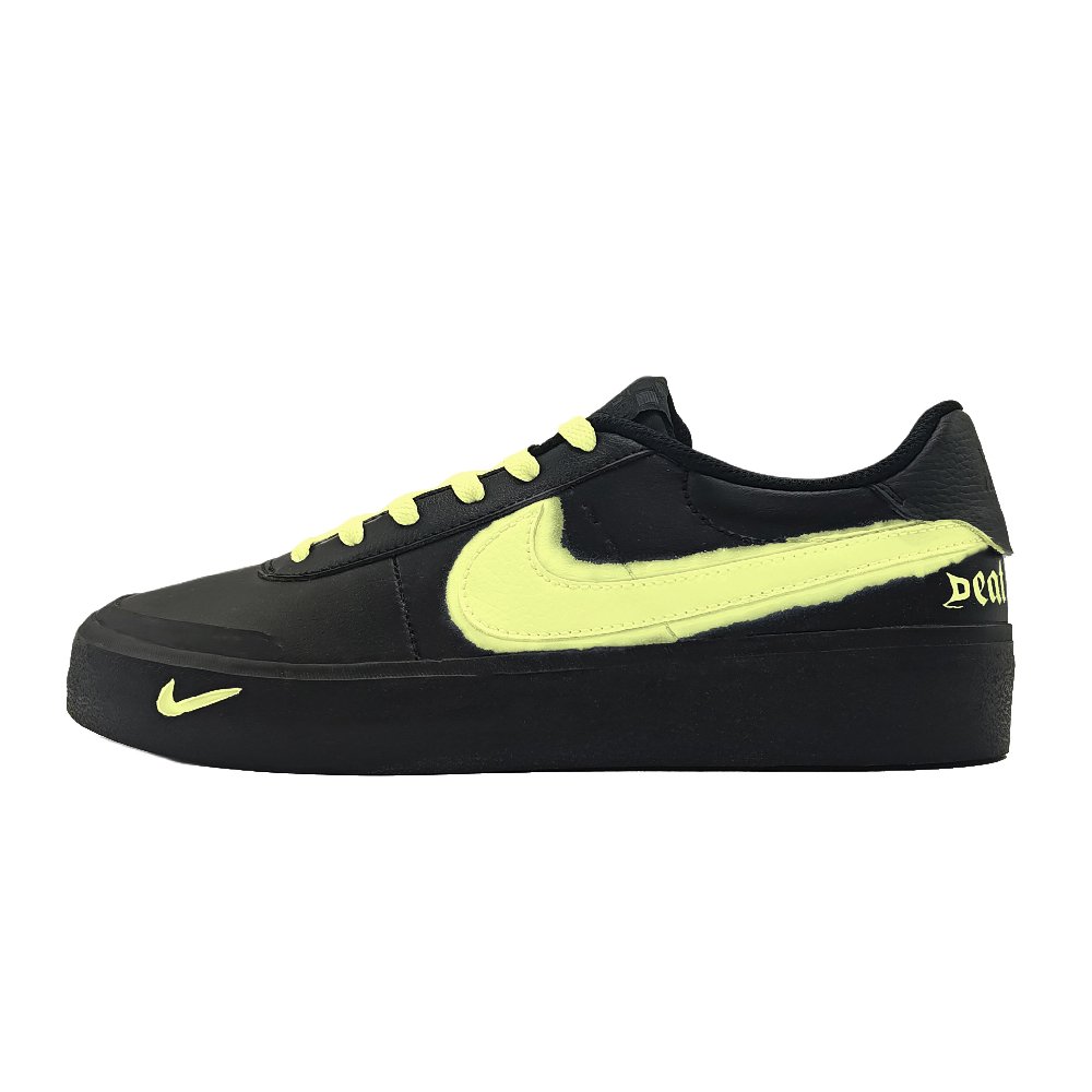 Nike Court Shot Phantom Yellow Race Wear resistant And Lightweight Low Top Skateboard Shoes Unisex Black Yellow