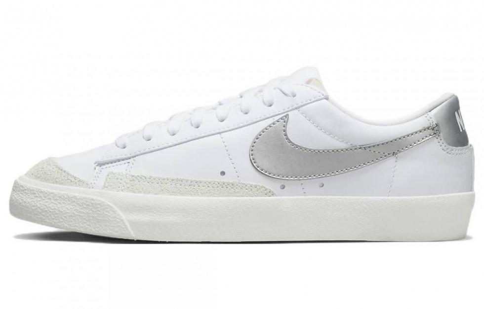 Nike Blazer Low 77 White Metallic Silver Women's