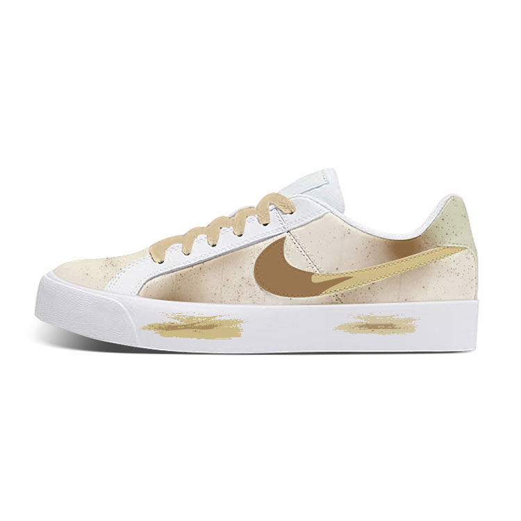 Nike Court Royale Anti-Slip Wear-Resistant Low-Top Skateboard Shoes Unisex White Brown