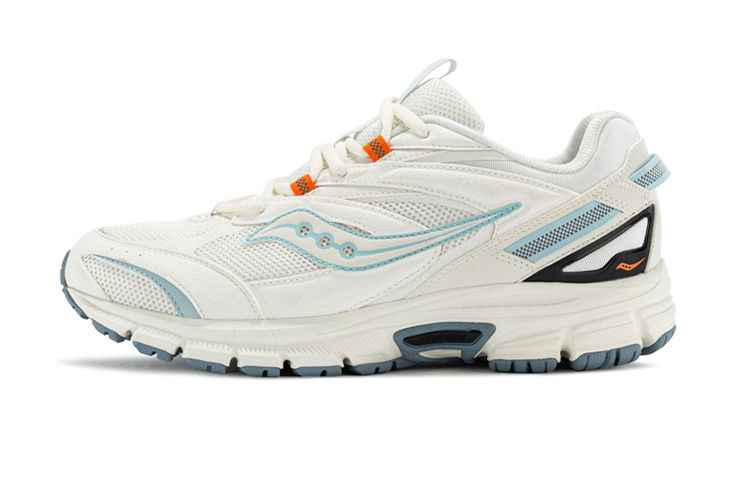 Saucony Cushioning, Slip Resistant, And Abrasion Resistant Low Top Casual Running Shoes Unisex White Blue