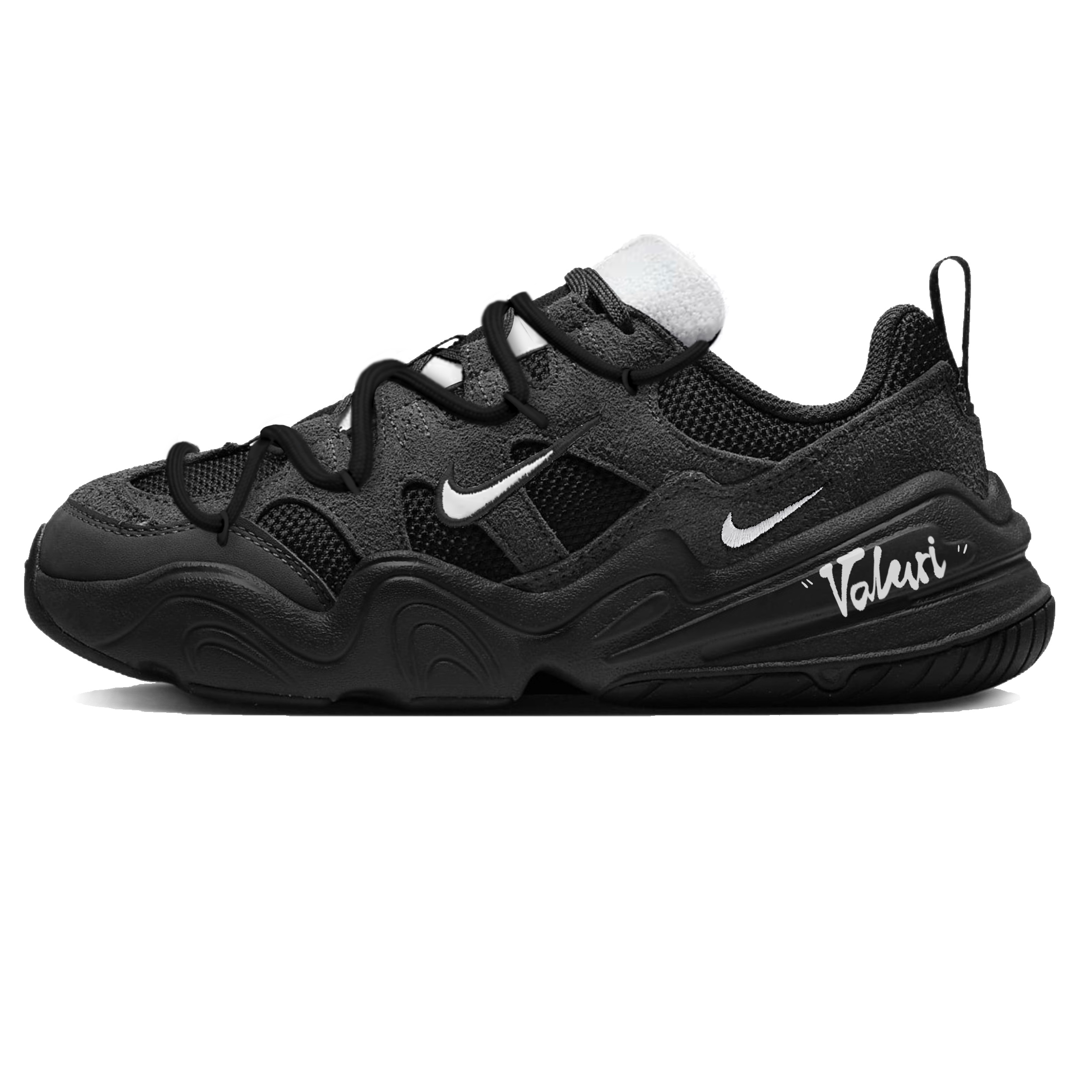 Nike Tech Hera Night Abrasion Resistant Low top Casual Shoes Unisex Black