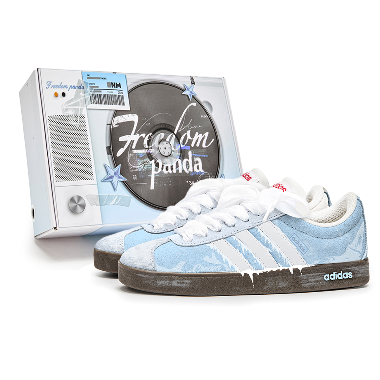 Adidas VL COURT 2.0 Skateboard Shoes Unisex Low top Blue/Brown