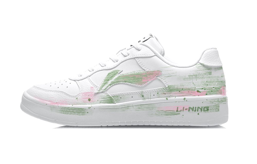LiNing Pontoon Boats Slip Resistant, Abrasion Resistant, Lightweight Low Top Skateboard Shoes Unisex White Green