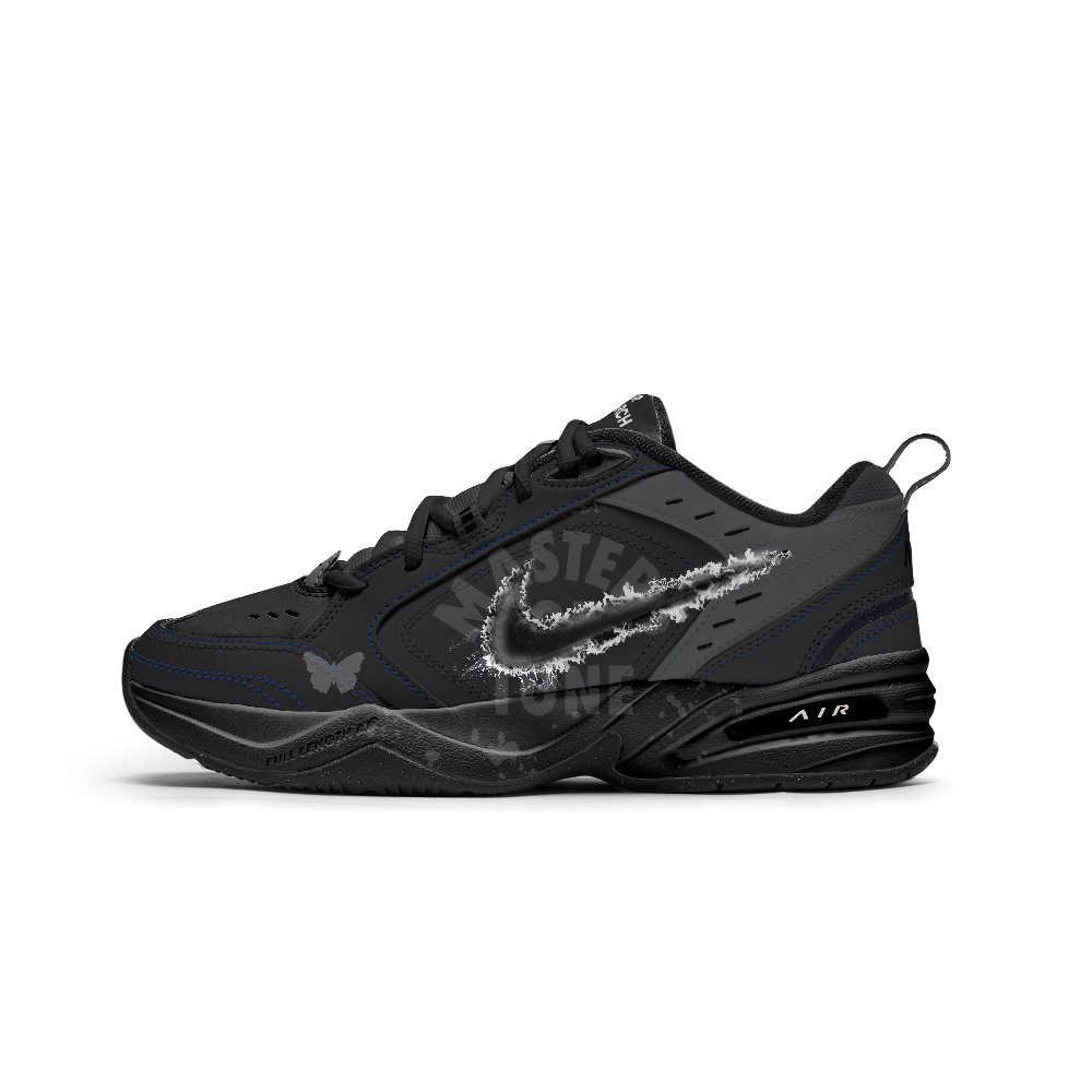 Nike Air Monarch 4 Free Panda Breaking The Cocoon Anti-Slip Wear-Resistant Low-Top Chunky Sneakers Unisex Black