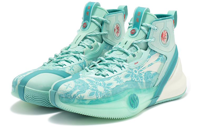 361° AG3 Pro Basketball Shoes Men High Top Light Cyan/Glazed Celadon Green