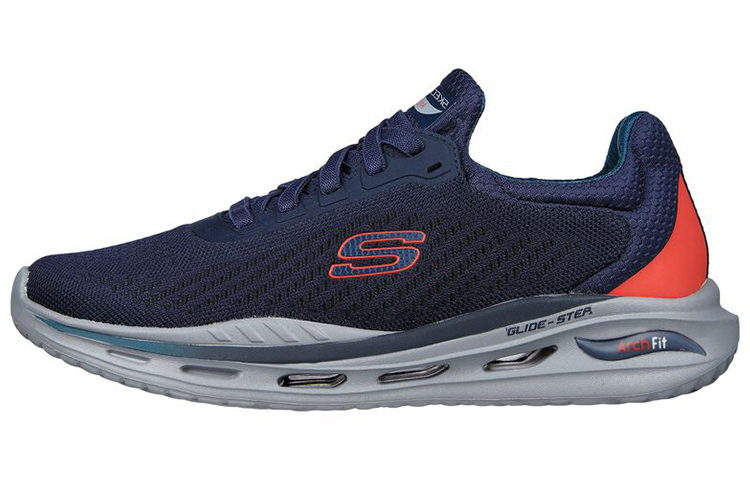 Skechers Arch Fit Cushioning, Slip Resistant, Abrasion Resistant, Breathable Low Top Casual Running Shoes Men's Blue