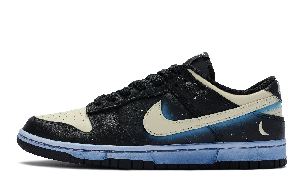 Nike Dunk Low-Top Skateboard Shoes Women's Black Yellow Blue