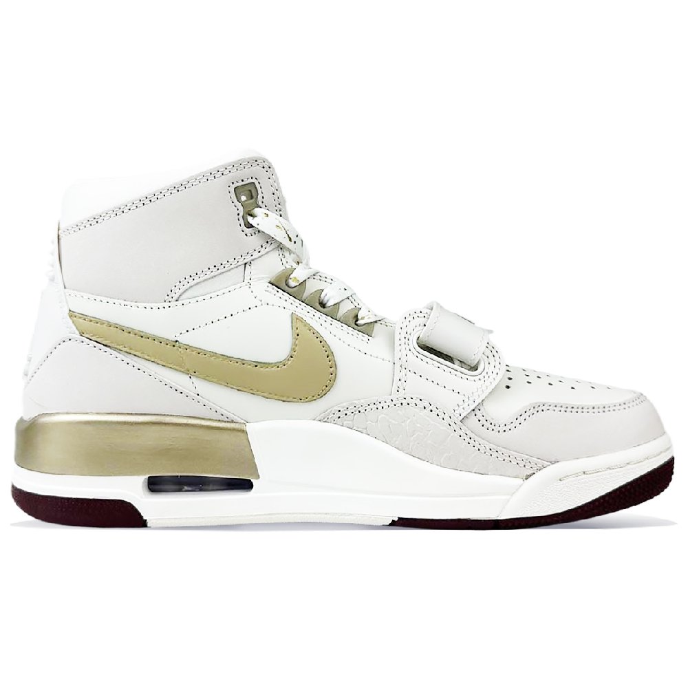 Jordan Legacy 312 Slip-Resistant High-Top Vintage Basketball Shoes Men's White Gold