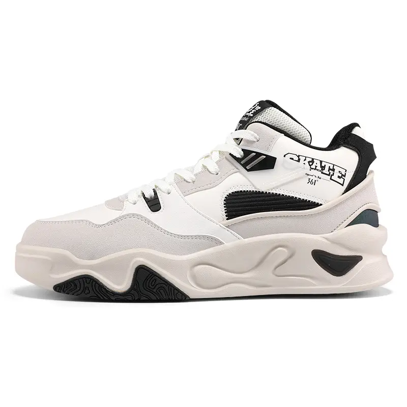 361° Slip Resistant Thermal High Top Casual Shoes Men's White Gray Black