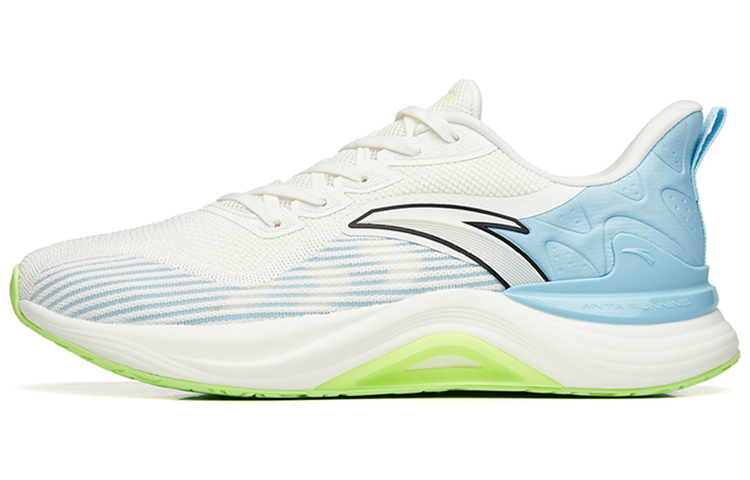 Anta 2.5 Cushioning, Slip Resistant, Abrasion Resistant, Breathable, Lightweight Low Top Running Shoes Men's White Blue
