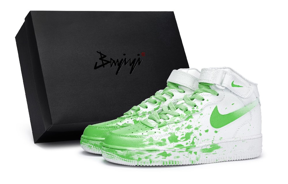 Nike Air Force 1 Skateboard Shoes Men Mid-Top Green