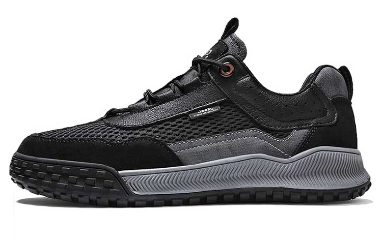 Jeep Cushioned Wear-Resistant Breathable Low-Top Sports Casual Shoes Men's Black
