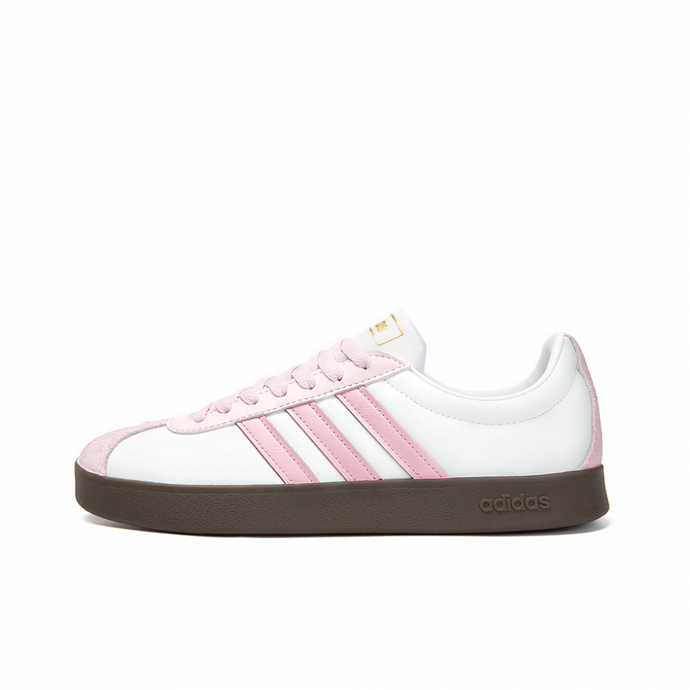 Adidas Neo VL Court 2.0 Slip-Resistant Impact Resistance Low-Top Skateboard Shoes Unisex White Pink