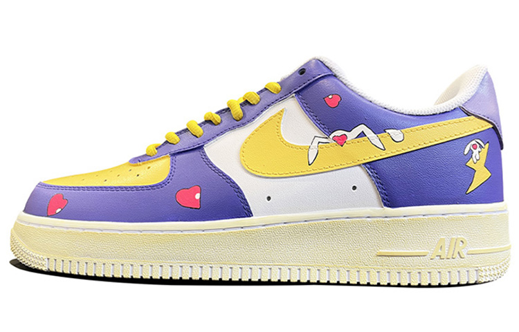 Nike Air Force 1 07 Air Force 1 Low-Top Skateboard Shoes Men's Blue Yellow