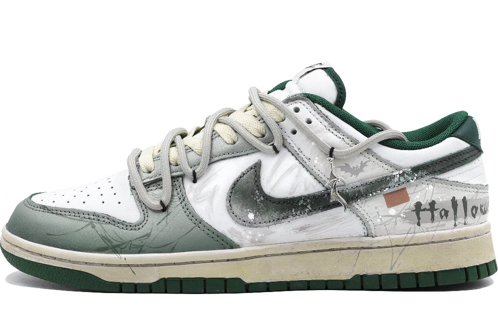 Nike Dunk Wear-Resistant Slip-Resistant Low-Top Skateboard Shoes Unisex Gray Green