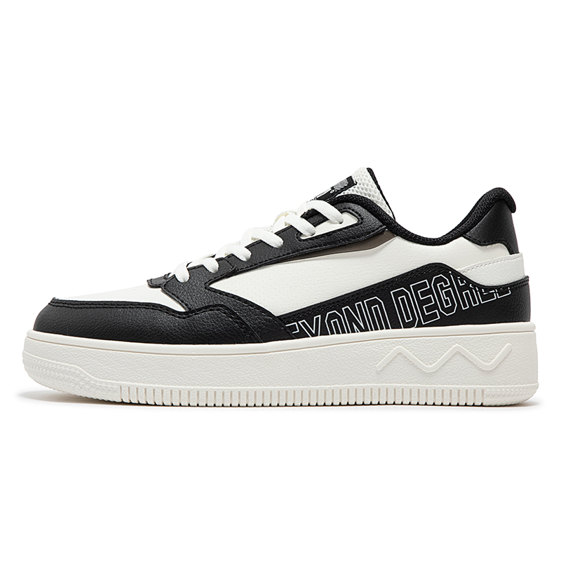 361° Wear-Resistant Slip-Resistant Low-Top Skateboard Shoes Women's Feather White Obsidian Black