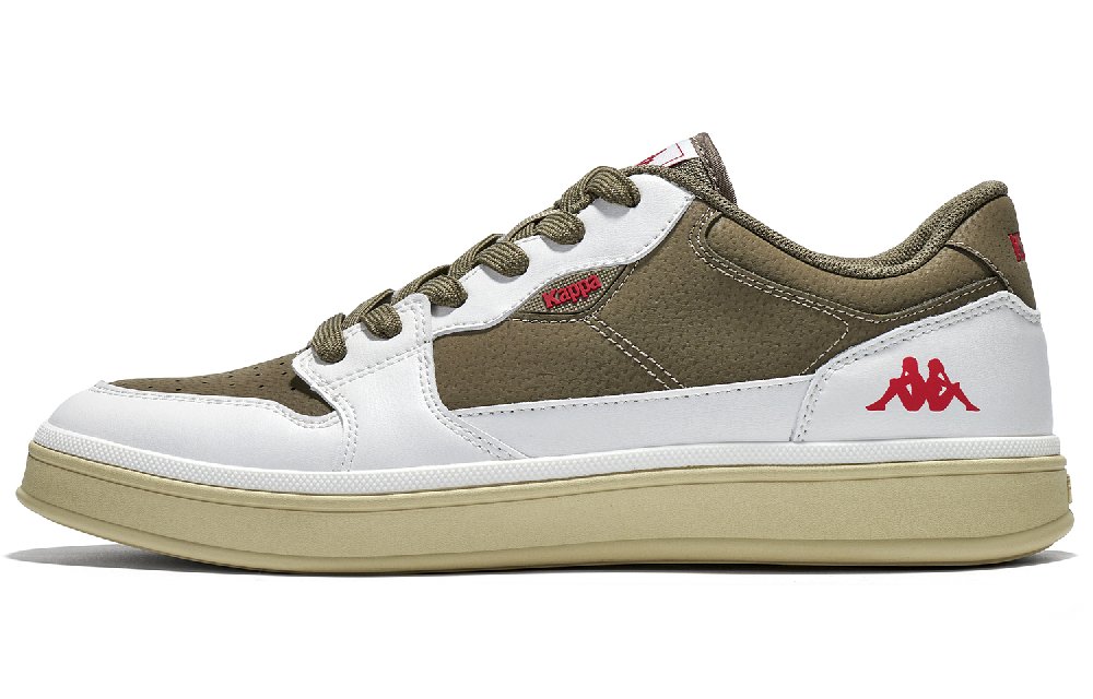 Kappa Non slip Lightweight Low Top Skateboard Shoes Unisex White Green