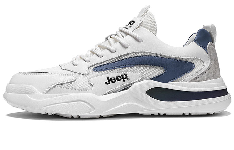 Jeep Low Top Casual Running Shoes Men's White Blue