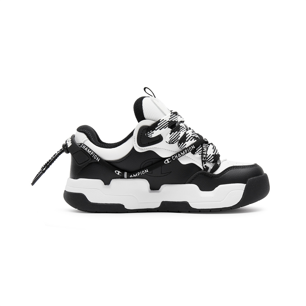 Champion Live Skate Slip Resistant Abrasion Resistant Low top Skateboard Shoes Unisex Black White
