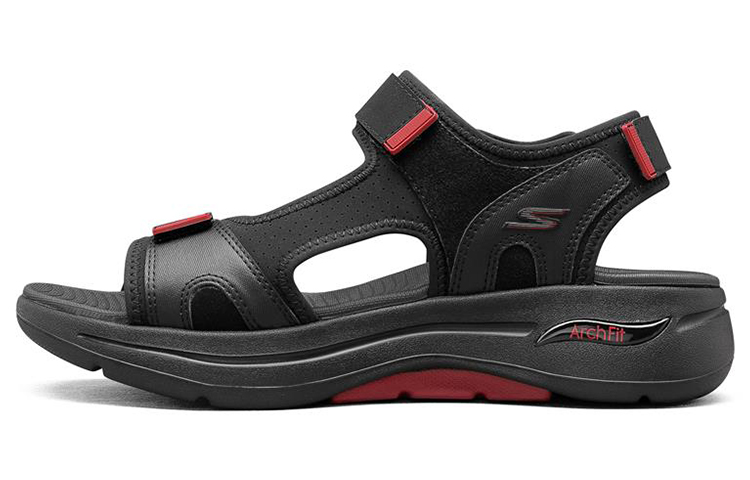Skechers Go Walk Arch Fit Sandal Beach Sandals Men's Black Red