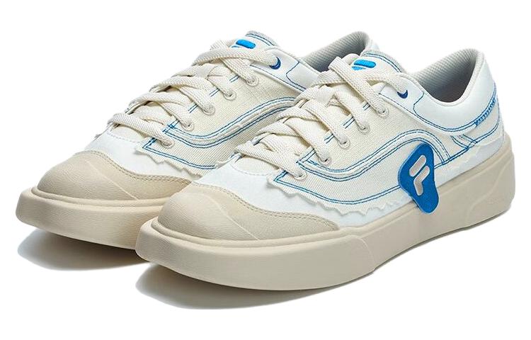 FILA FUSION CURVE Sealed Coating Curve Anti-Slip Wear-Resistant Low-Top Canvas Shoes Men's White Blue