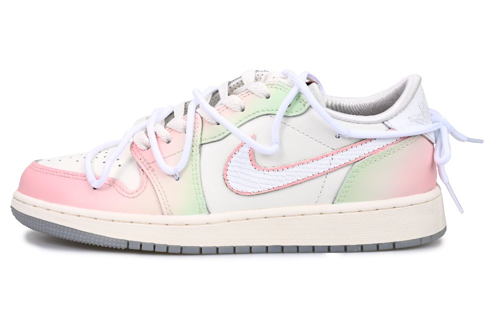 Jordan Air Jordan 1 Low Top Vintage Basketball Shoes GS Pink Green