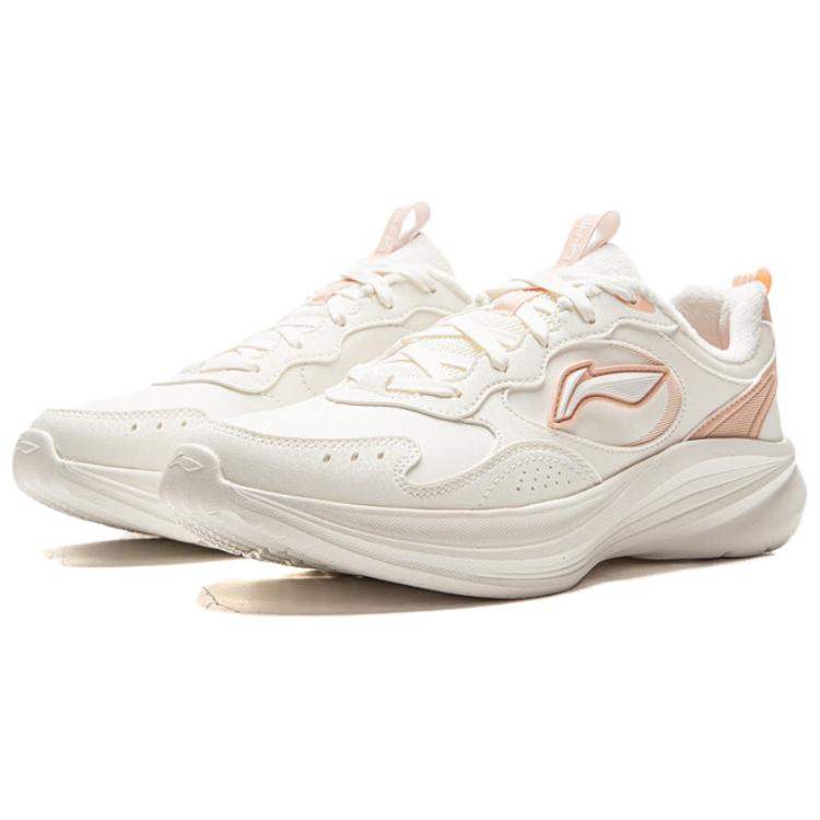 LiNing Light Breeze V2 Cushioning Lightweight Rebound Low Top Casual Running Shoes Women's Ivory Peach Pink купить в интернет-магазине Yoocart с быстрой доставкой по России.