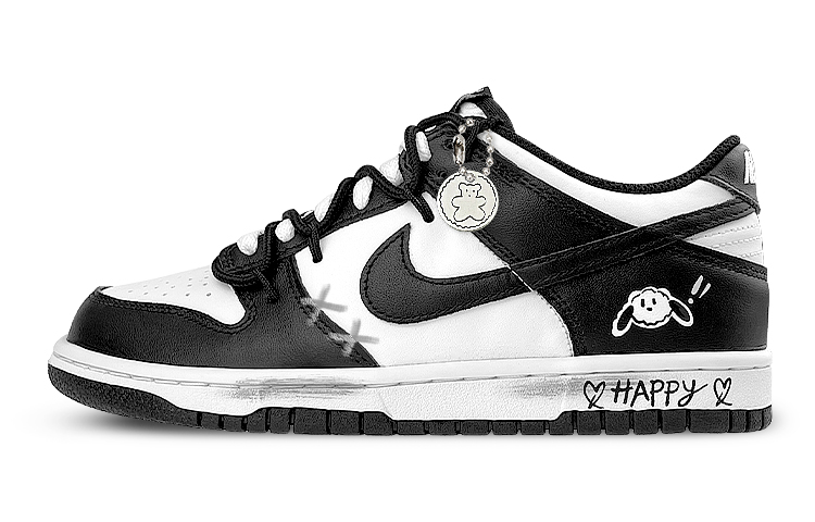 Nike Dunk Low Low-Top Skateboard Shoes Men's Black White