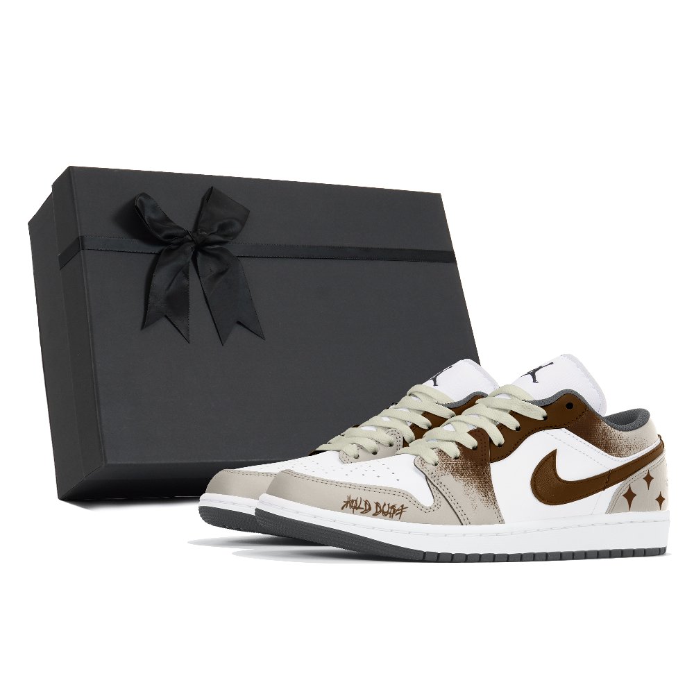 Jordan Air Jordan 1 Abrasion Resistant Low Top Vintage Basketball Shoes Unisex Brown