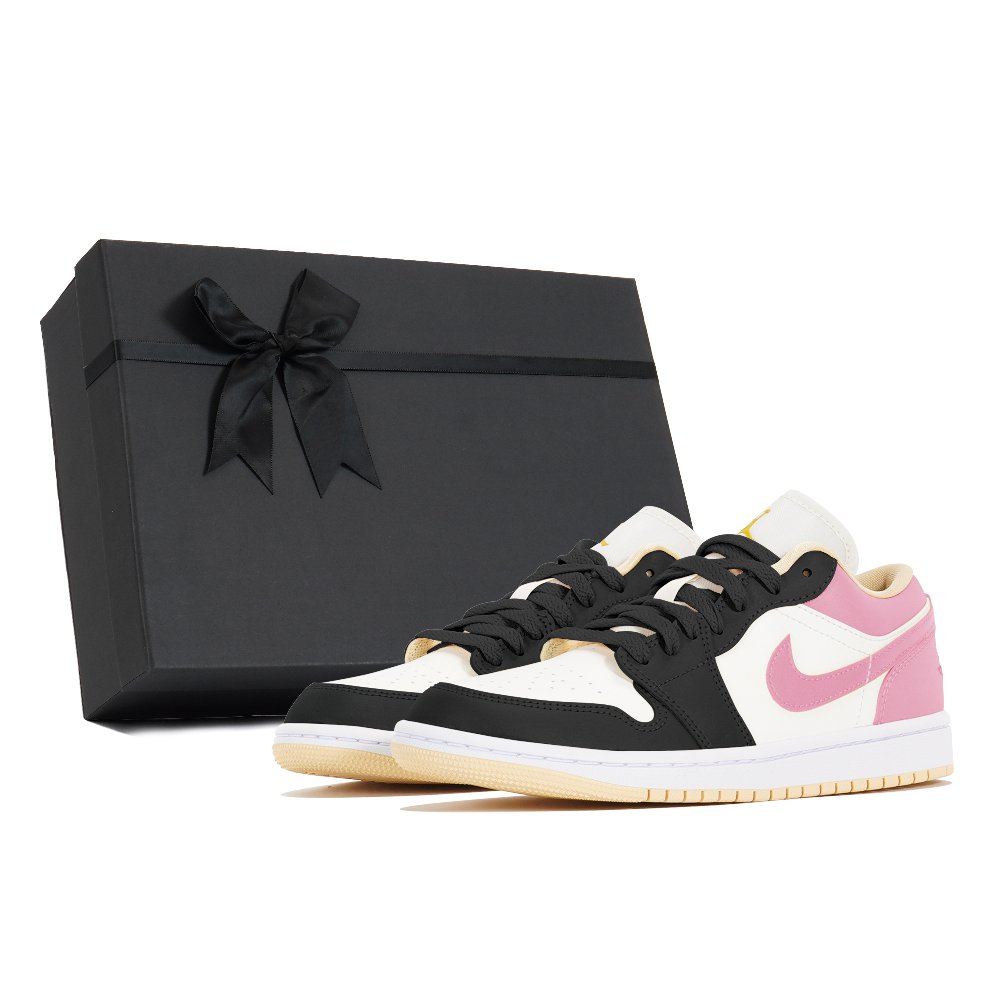 Jordan Air Jordan 1 Tri-Experimental Laboratory Anti-Slip Wear-Resistant Low-Top Skateboard Shoes Women's Black Pink