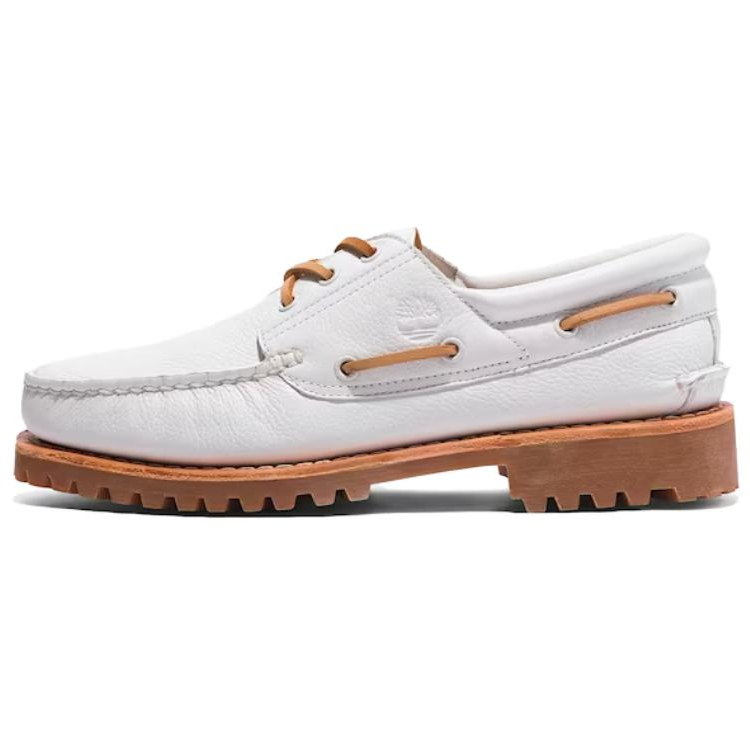 Timberland 3 Eye Lug Handsewn Boat Shoe White