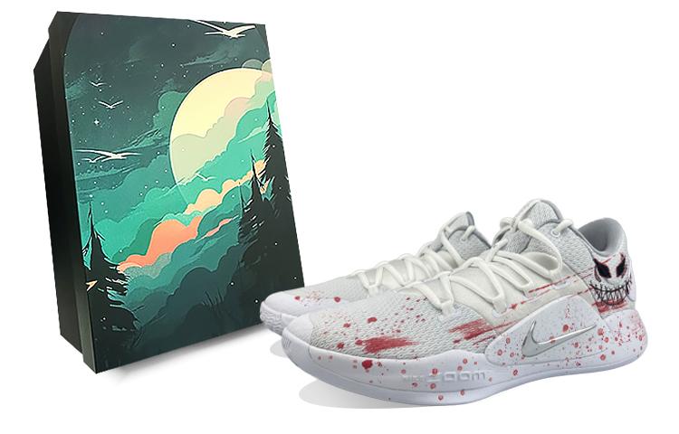 Nike Hyperdunk X Low 10 Cushioned Slip-Resistant Low-Top Basketball Shoes Men's White Red