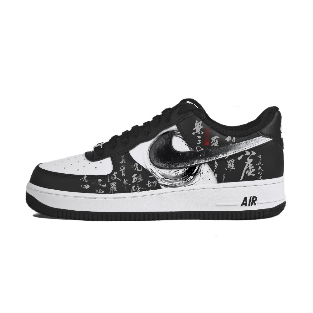 Nike Air Force 1 Abrasion Resistant Low Top Skateboard Shoes Unisex White Black