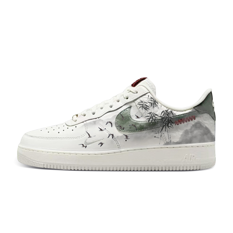 Nike Air Force 1 CNY'Year Of The Snake' Anti-Slip Wear-Resistant Low-Top Skateboard Shoes Unisex White Green