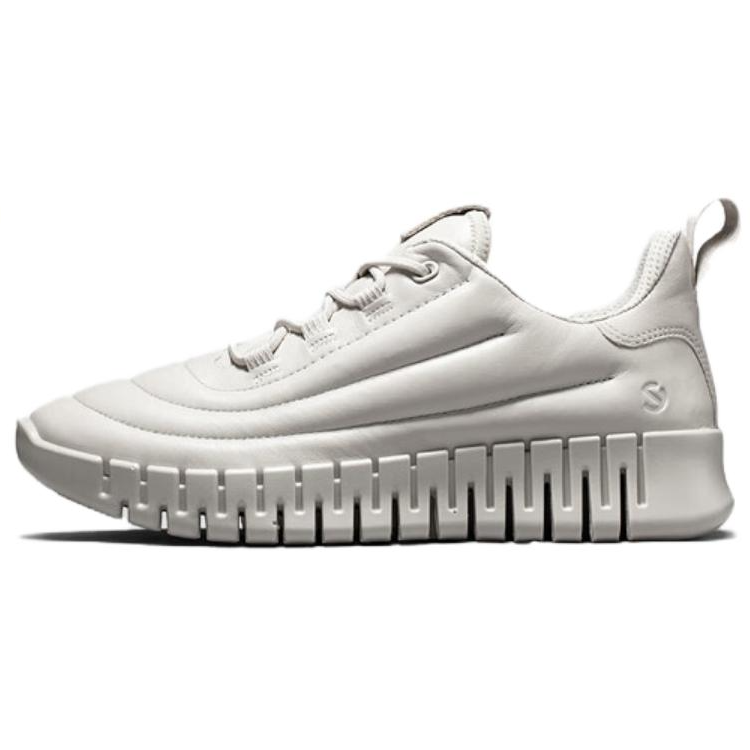 Ecco Low Top Casual Shoes Women's Gray White