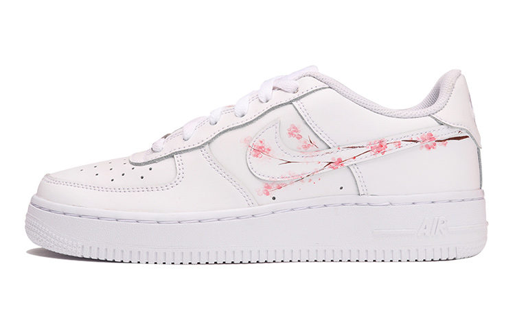 Nike Air Force 1 Air Force 1 Anti-Slip Wear-Resistant Low-Top Skateboard Shoes GS White Pink