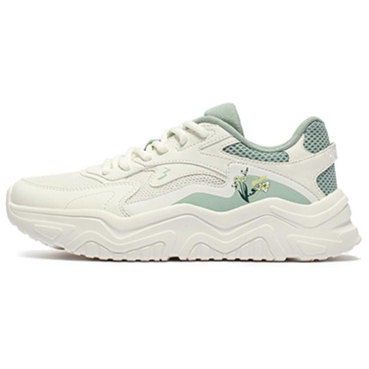 361° Cushioned Slip-Resistant Low-Top Casual Shoes Women's White Green