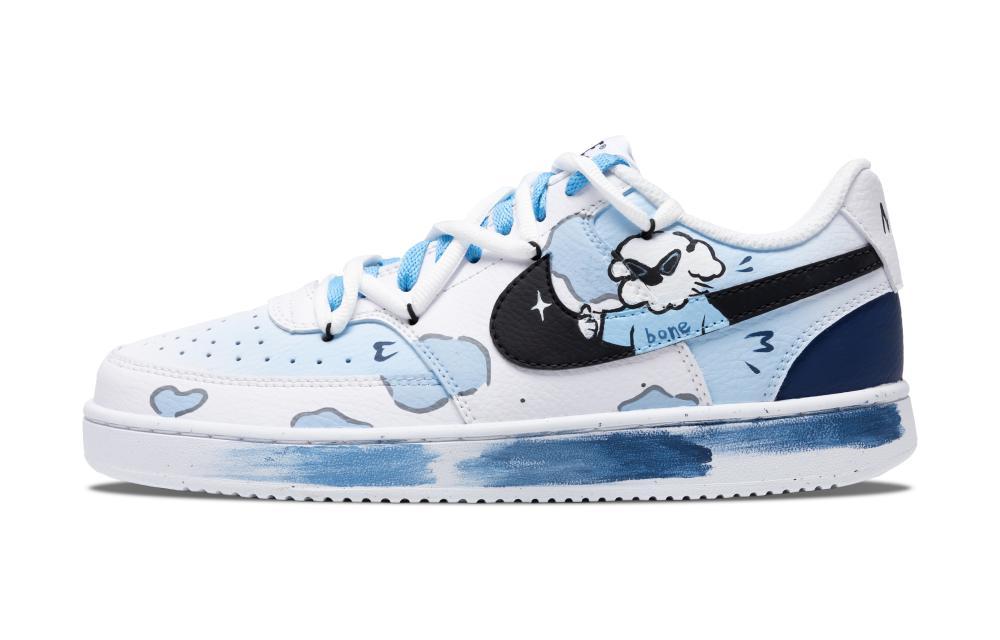 Nike Court Vision 1 Stylish Boy Abrasion-Resistant Slip-Resistant Low-Top Skateboard Shoes Men's Blue White