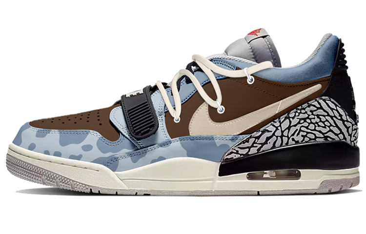Jordan Legacy 312 Low High Top Vintage Basketball Shoes Men's Brown Blue