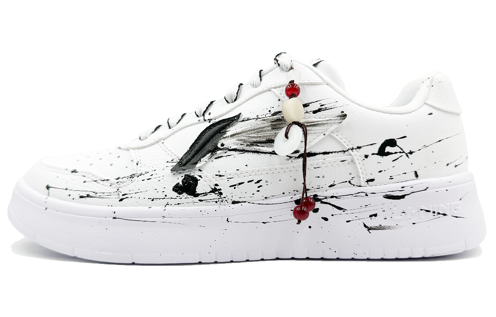 LiNing Pontoon Boats Anti Slip Wear Resistant Breathable Height Increasing Low Top Skateboard Shoes Men's Black White