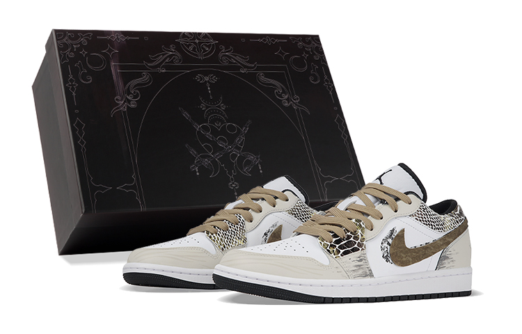 Jordan Air Jordan 1 Low-Top Vintage Basketball Shoes Men's Beige Brown