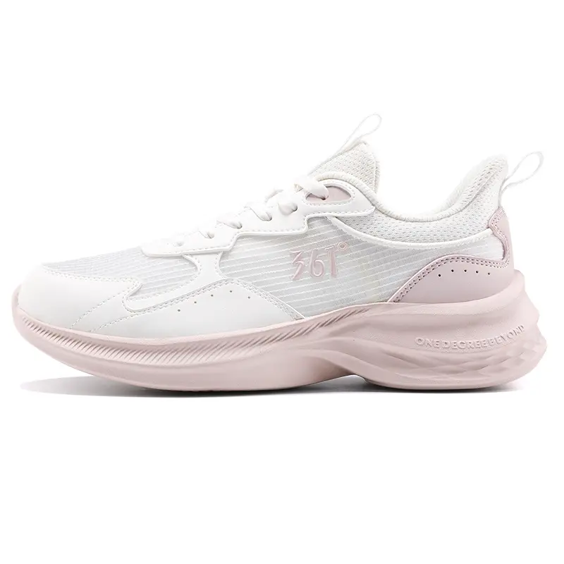 361° Anti Slip Wear Resistant Low Top Casual Running Shoes Women's White Pink