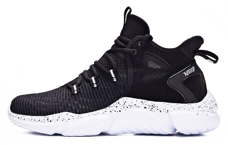 361° Slip-Resistant Breathable Rebound Mid-Top Basketball Shoes Men's Black White